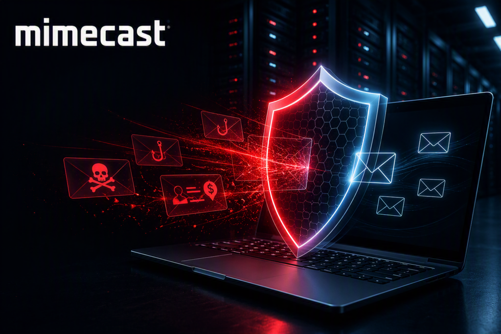 Mimecast email security solution blocking phishing and business email compromise attacks with AI-powered email protection and threat detection.